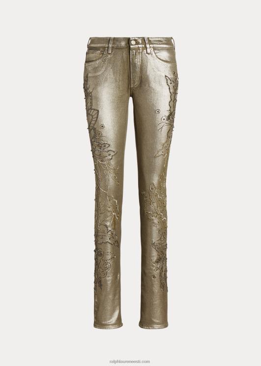 Ralph Lauren naised kaunistatud 160 õhukesed teksapüksid PR0V3555 šampanja