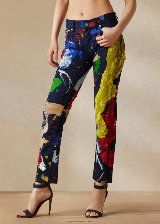 Ralph Lauren naised kaunistatud 750 sirge pahkluu teksa PR0V3519 lilleline unistuste multi