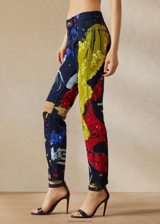 Ralph Lauren naised kaunistatud 750 sirge pahkluu teksa PR0V3519 lilleline unistuste multi