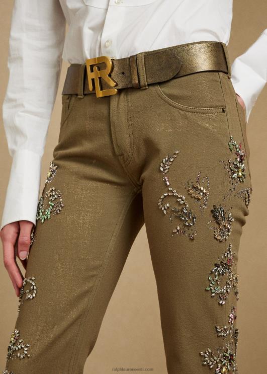 Ralph Lauren naised kaunistatud 750 sirge pahkluu teksa PR0V3594 samblikrohelised chartres