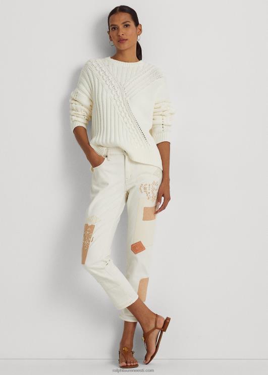 Ralph Lauren naised lapitehnikaga pingevaba kitsenev pahkluuteksa PR0V4867 kreemipesu