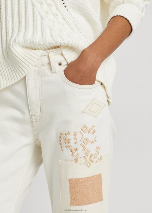 Ralph Lauren naised lapitehnikaga pingevaba kitsenev pahkluuteksa PR0V4867 kreemipesu