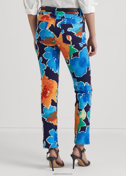 Ralph Lauren naised lilleline kõrghoone sirge pahkluu teksa PR0V4854 mereväe multi