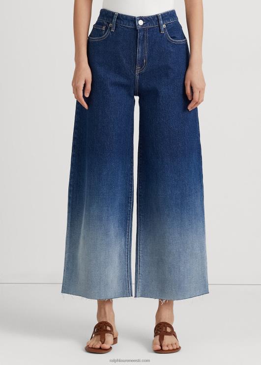 Ralph Lauren naised ombre kõrghoone laia säärega kärbitud teksa PR0V3837 ombre kanjoni pesu