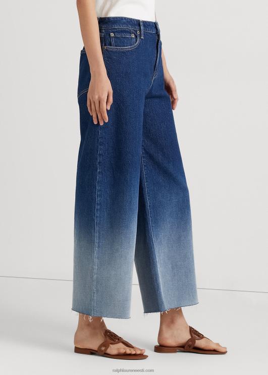 Ralph Lauren naised ombre kõrghoone laia säärega kärbitud teksa PR0V3837 ombre kanjoni pesu