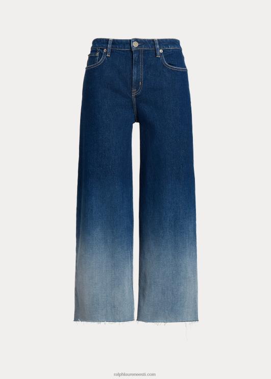 Ralph Lauren naised ombre kõrghoone laia säärega kärbitud teksa PR0V4317 ombre kanjoni pesu