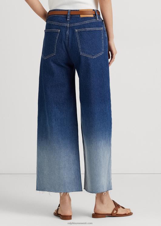 Ralph Lauren naised ombre kõrghoone laia säärega kärbitud teksa PR0V4317 ombre kanjoni pesu