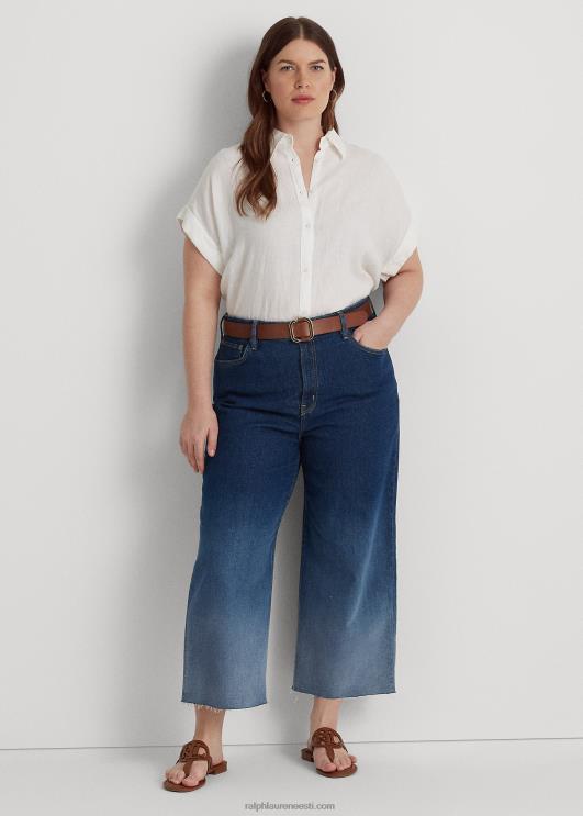 Ralph Lauren naised ombre kõrghoone laia säärega kärbitud teksa PR0V9481 ombre kanjoni pesu