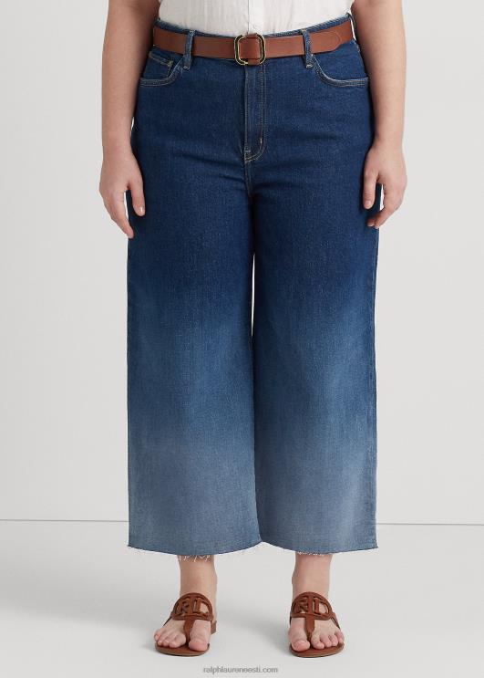 Ralph Lauren naised ombre kõrghoone laia säärega kärbitud teksa PR0V9481 ombre kanjoni pesu