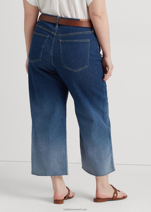 Ralph Lauren naised ombre kõrghoone laia säärega kärbitud teksa PR0V9481 ombre kanjoni pesu