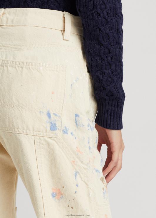 Ralph Lauren naised värvi-pritsmetega teksariidest puusepa teksa PR0V4039 kreemipesu