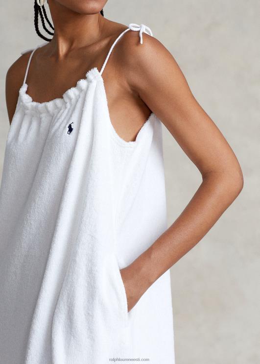 Ralph Lauren naised froteest lipsuga õlakleit PR0V3290 valge