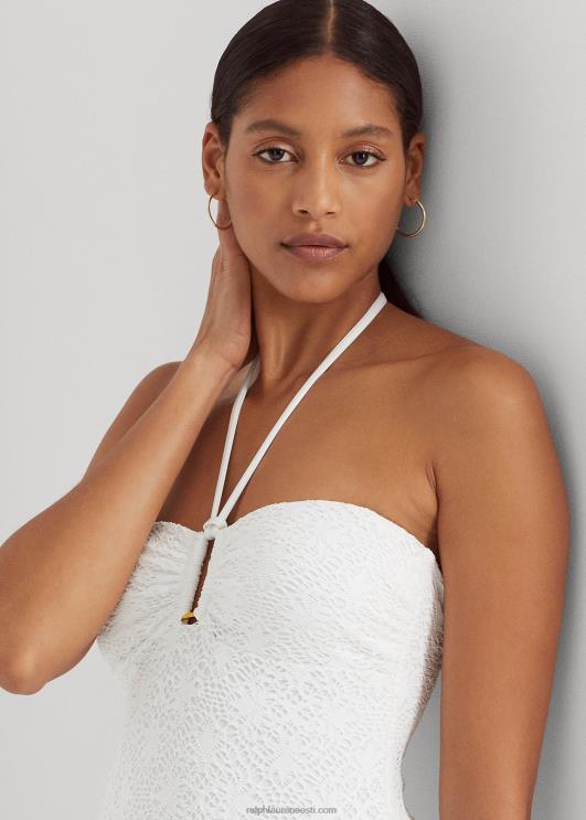 Ralph Lauren naised heegeldatud rõngas-esine bandeau ühes tükis PR0V9453 valge