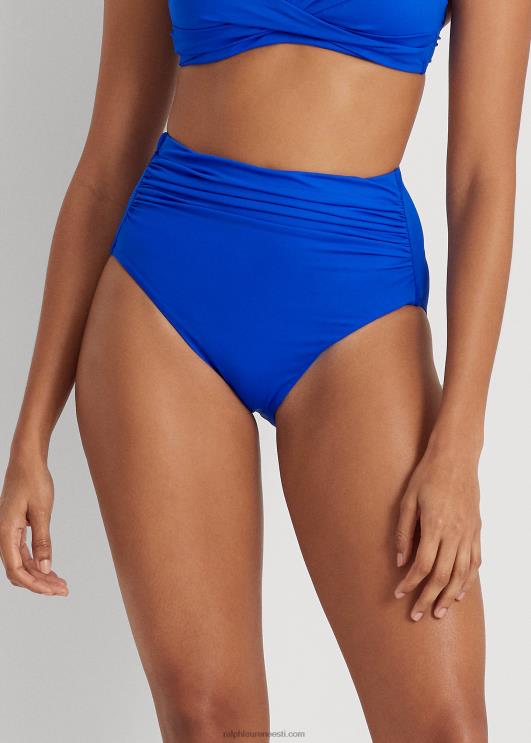 Ralph Lauren naised kõrge vöökohaga volditud bikiinipõhi PR0V4143 sügavsinine