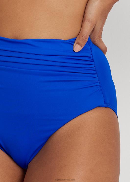 Ralph Lauren naised kõrge vöökohaga volditud bikiinipõhi PR0V4143 sügavsinine