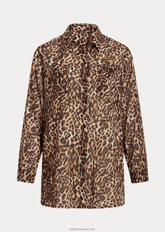 Ralph Lauren naised leopardimustriline puuvillane särk PR0V4581 pruun
