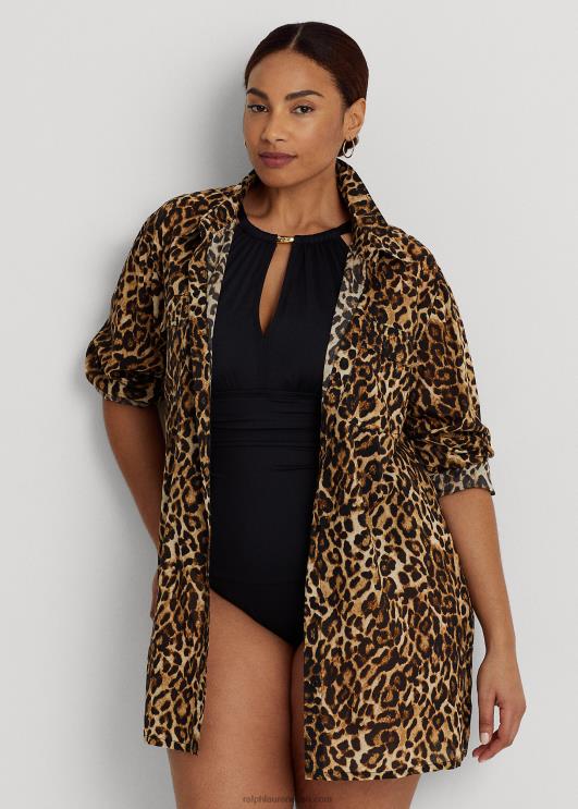 Ralph Lauren naised leopardimustriline puuvillane särk PR0V4581 pruun