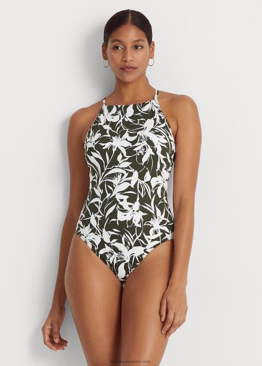 Ralph Lauren naised lilleline kõrge kaelusega ühes tükis PR0V9440 oliiv