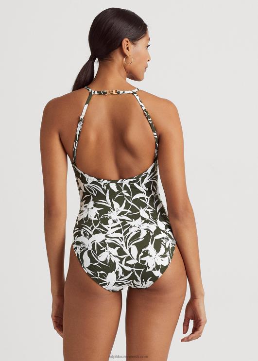 Ralph Lauren naised lilleline kõrge kaelusega ühes tükis PR0V9440 oliiv