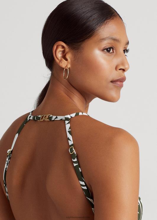 Ralph Lauren naised lilleline kõrge kaelusega ühes tükis PR0V9440 oliiv