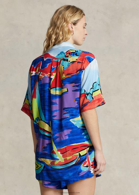 Ralph Lauren naised prinditud särk ja lühike komplekt PR0V3299