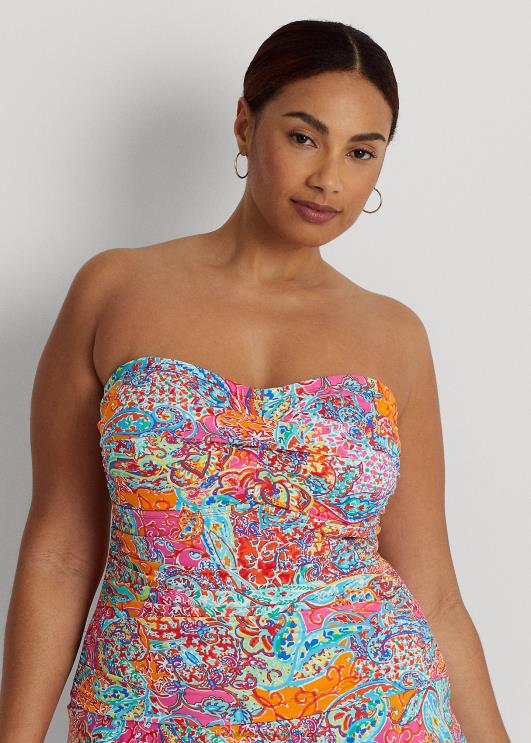 Ralph Lauren naised print twisted bandeau seelikuga ühes tükis PR0V4582 mitu