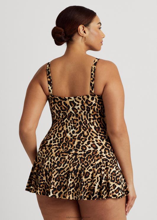 Ralph Lauren naised print twisted bandeau seelikuga ühes tükis PR0V4585 pruun