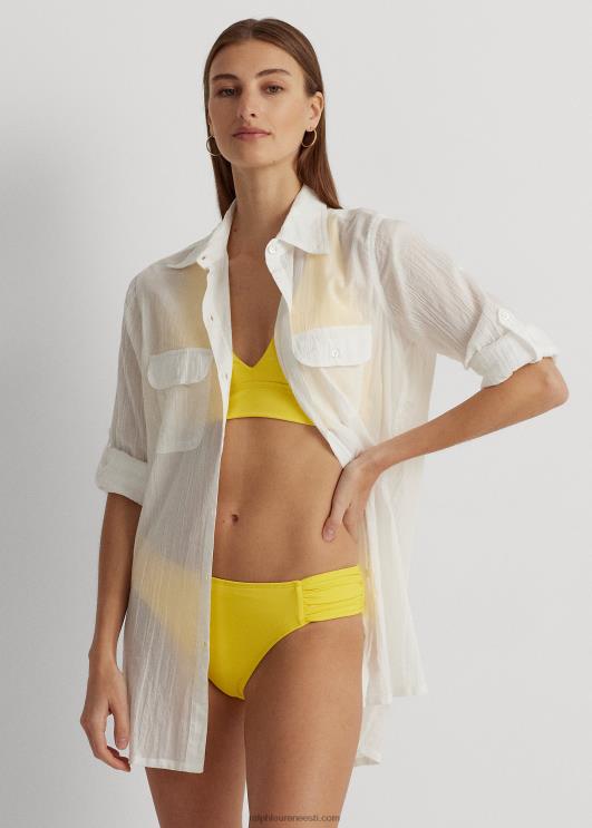 Ralph Lauren naised purustatud puuvillast särgi kate PR0V4206 valge