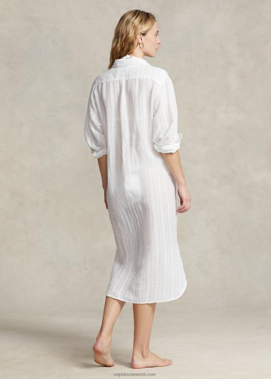 Ralph Lauren naised puuvillane-linane särkkleit kate PR0V3234 valge