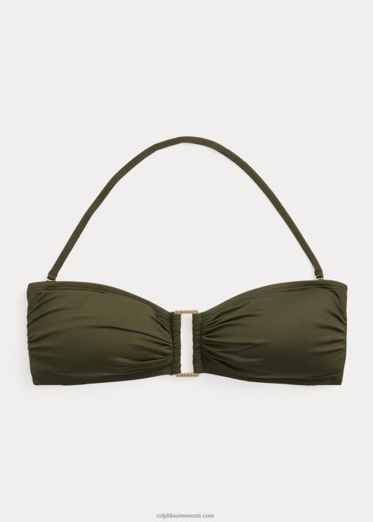 Ralph Lauren naised rõngas-ees bandeau bikiinitop PR0V9441 oliiv