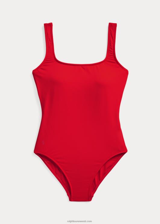 Ralph Lauren naised scoopback ühes tükis ujumistrikoo PR0V3308 kirsipunane