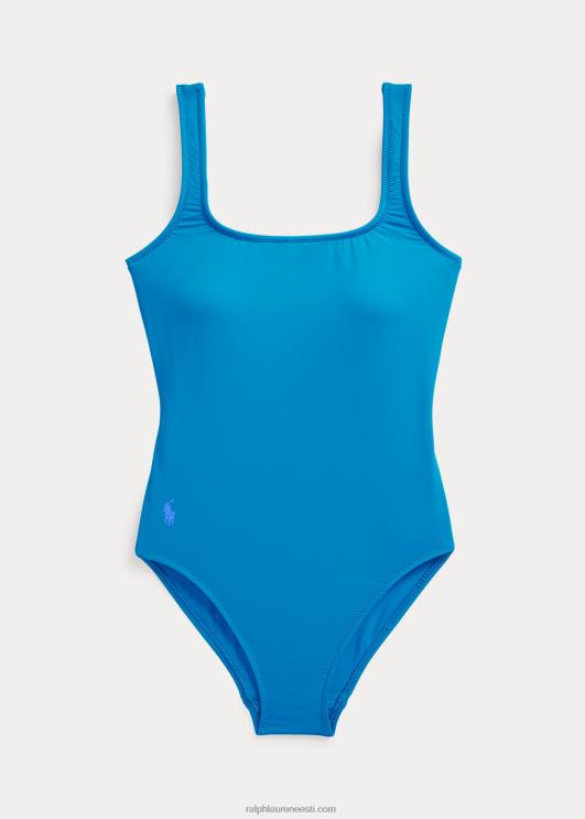 Ralph Lauren naised scoopback ühes tükis ujumistrikoo PR0V3309 ookeani sinine