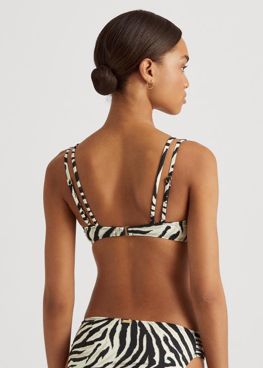Ralph Lauren naised sebramustriga topeltrihmaga bikiinitops PR0V9592 sebra