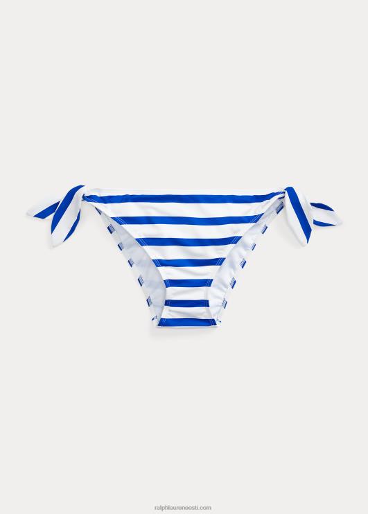 Ralph Lauren naised triibuline külgsidemega hipsterlik bikiinipõhi PR0V4162 kuninglik sinine/valge