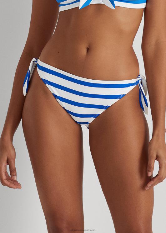 Ralph Lauren naised triibuline külgsidemega hipsterlik bikiinipõhi PR0V4162 kuninglik sinine/valge