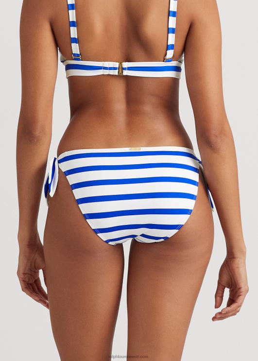Ralph Lauren naised triibuline külgsidemega hipsterlik bikiinipõhi PR0V4162 kuninglik sinine/valge
