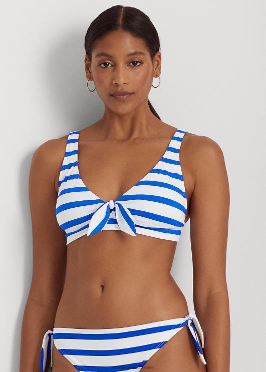 Ralph Lauren naised triibuline lipsuga ees bikiinitops PR0V4161 kuninglik sinine/valge