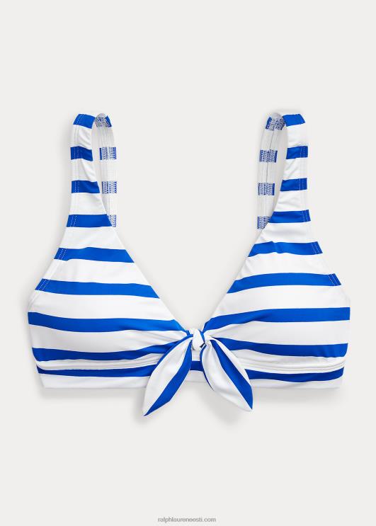 Ralph Lauren naised triibuline lipsuga ees bikiinitops PR0V4161 kuninglik sinine/valge