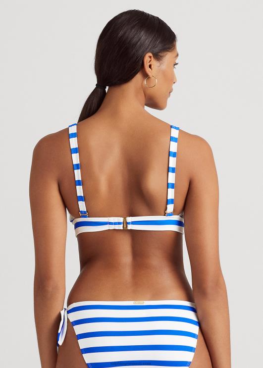 Ralph Lauren naised triibuline lipsuga ees bikiinitops PR0V4161 kuninglik sinine/valge