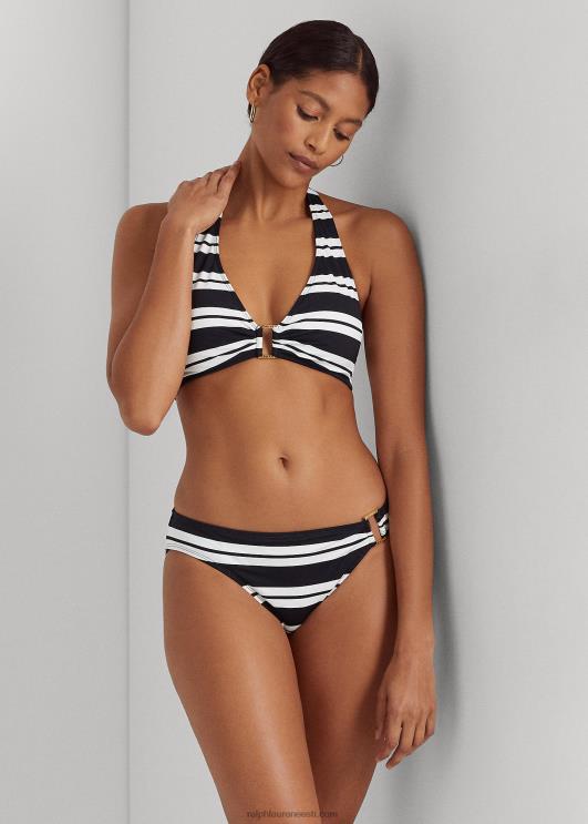 Ralph Lauren naised triibuline rõngas-esi hipster bikiinipõhi PR0V4186 must valge