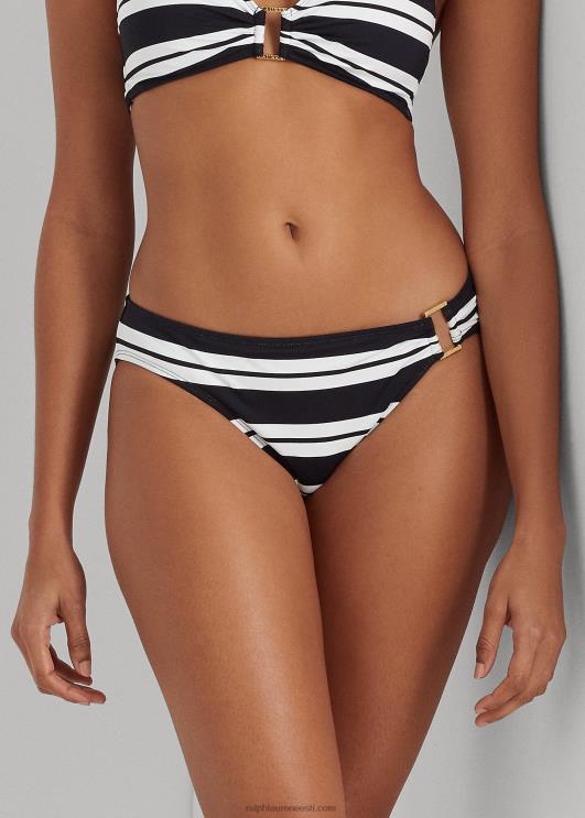 Ralph Lauren naised triibuline rõngas-esi hipster bikiinipõhi PR0V4186 must valge