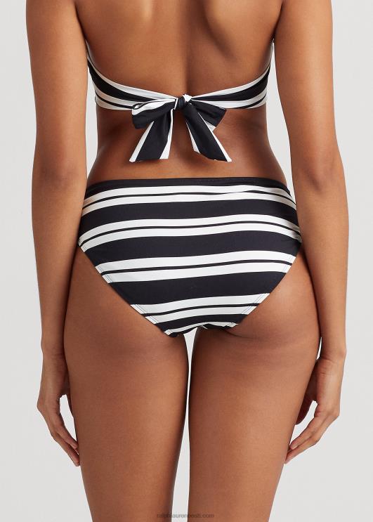 Ralph Lauren naised triibuline rõngas-esi hipster bikiinipõhi PR0V4186 must valge