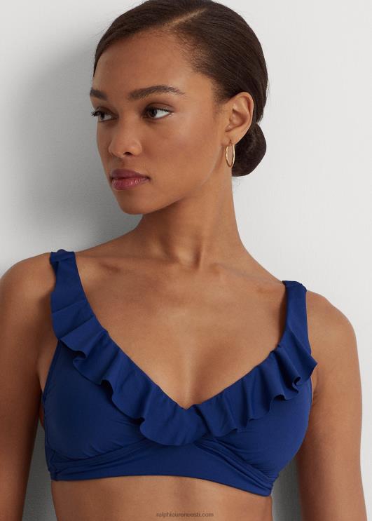 Ralph Lauren naised volangidega v-kaelusega bikiinitop PR0V4214 safiir