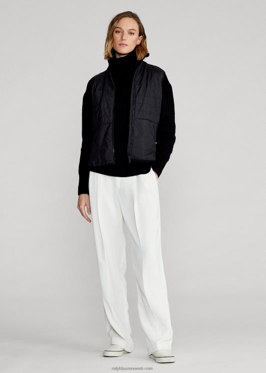 Ralph Lauren naised hübriidne mockneck tõmblukuga vest PR0V3752 must