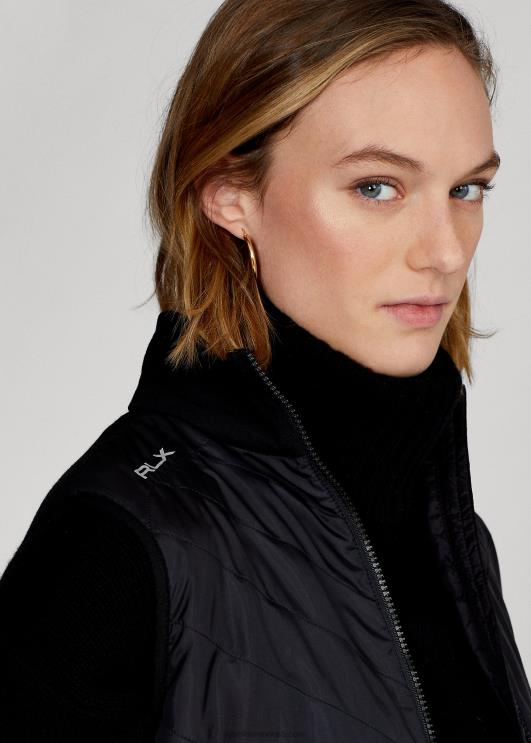 Ralph Lauren naised hübriidne mockneck tõmblukuga vest PR0V3752 must