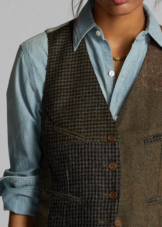 Ralph Lauren naised lapiline tviidvest PR0V3678 oliiv/süsi/tan multi