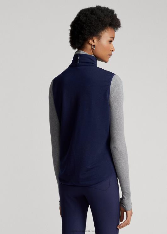 Ralph Lauren naised tepitud esiosa hübriid täistõmblukuga vest PR0V3755 rafineeritud merevägi