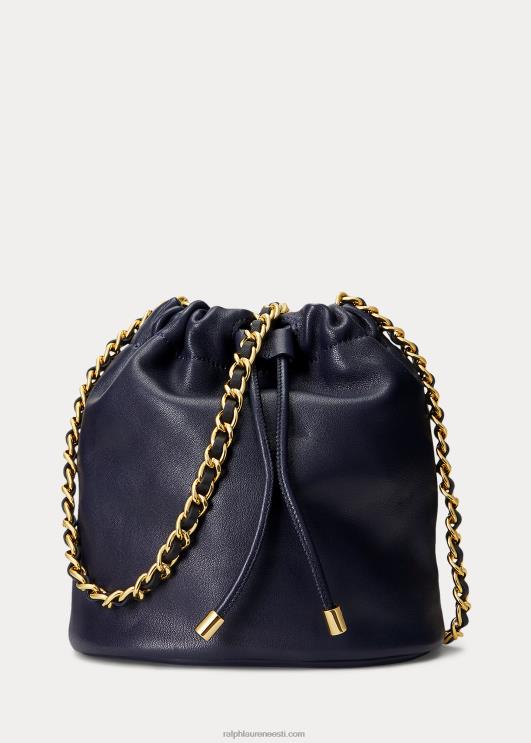 Ralph Lauren naised Nappa nahast keskmine emmi kott PR0V5374 rafineeritud merevägi