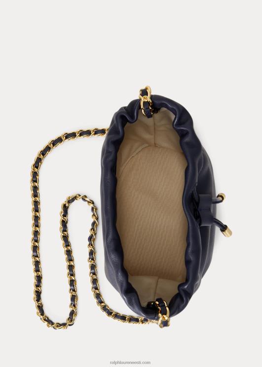 Ralph Lauren naised Nappa nahast keskmine emmi kott PR0V5374 rafineeritud merevägi