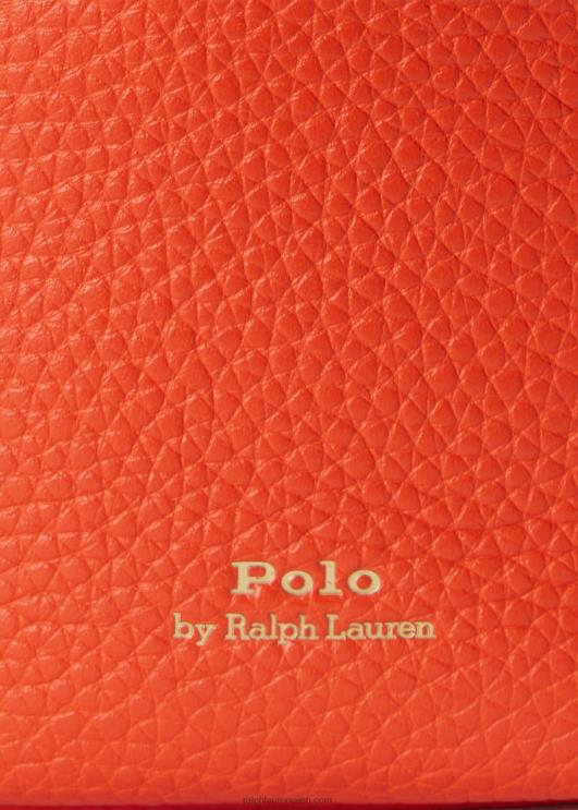 Ralph Lauren naised nahast väike bellport ämbrikott PR0V5200 päikeseloojangu oranž
